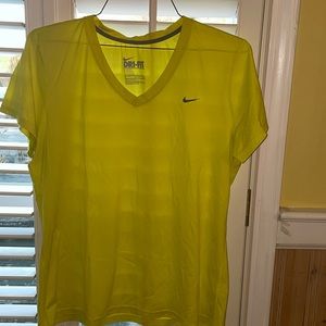 Bright yellow vneck Nike top, EUC, XL